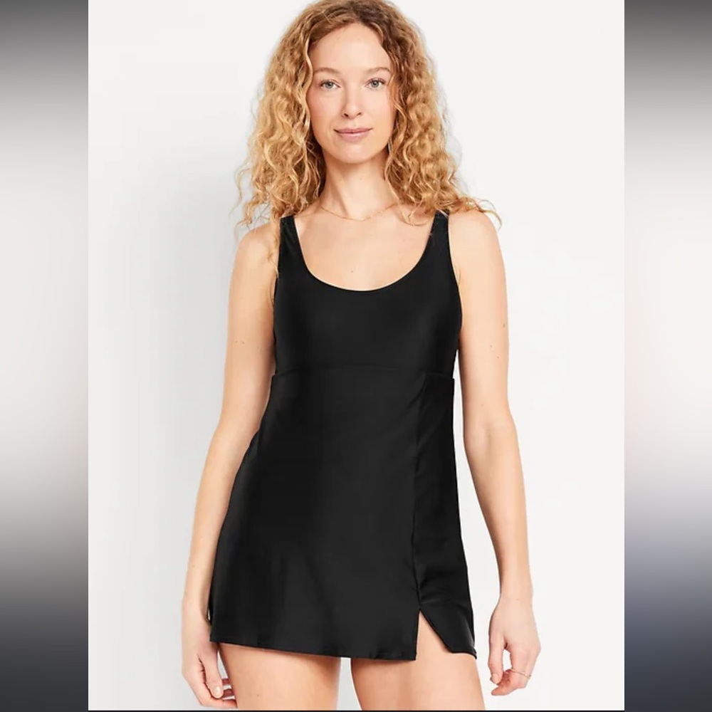 Old Navy Black Sleeveless Swim Dress